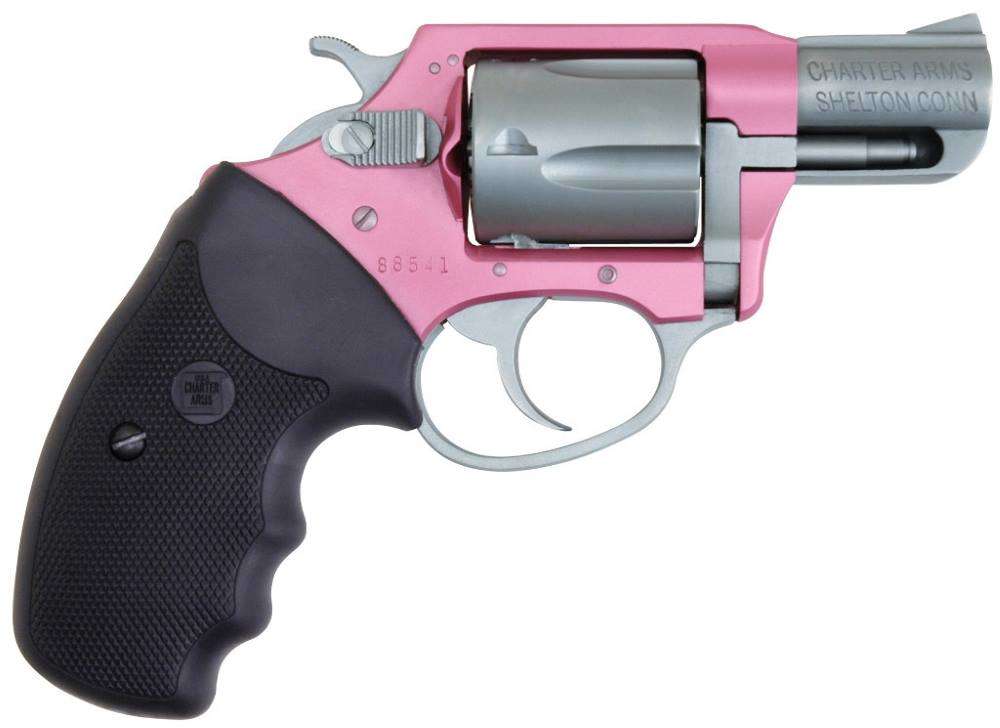 Handguns Charter Arms Pink Southpaw 38Special SOUTHPAW 38SPC PINK/SS 2" • RUBBER GRIPS / 5-SHOT